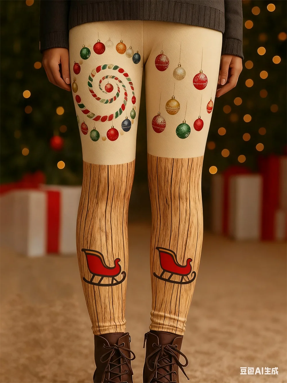 damesbroeken Kerstsfeer Mode Kerstbroeken Elastische yogabroeken Elastische taille Herfst Winter y2k-kleding voor dames