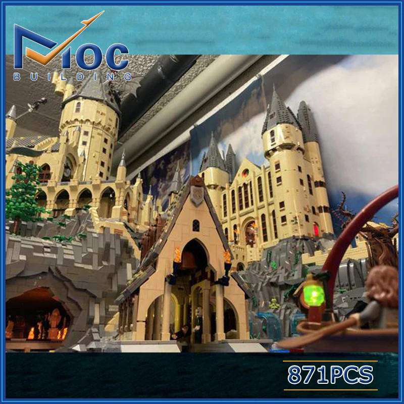 871PCS HP Modular Classic Movie Magic Castle Boathouse MOC Building Block Model DIY Assembly Brick DIY Toy For Gift MOC-126803