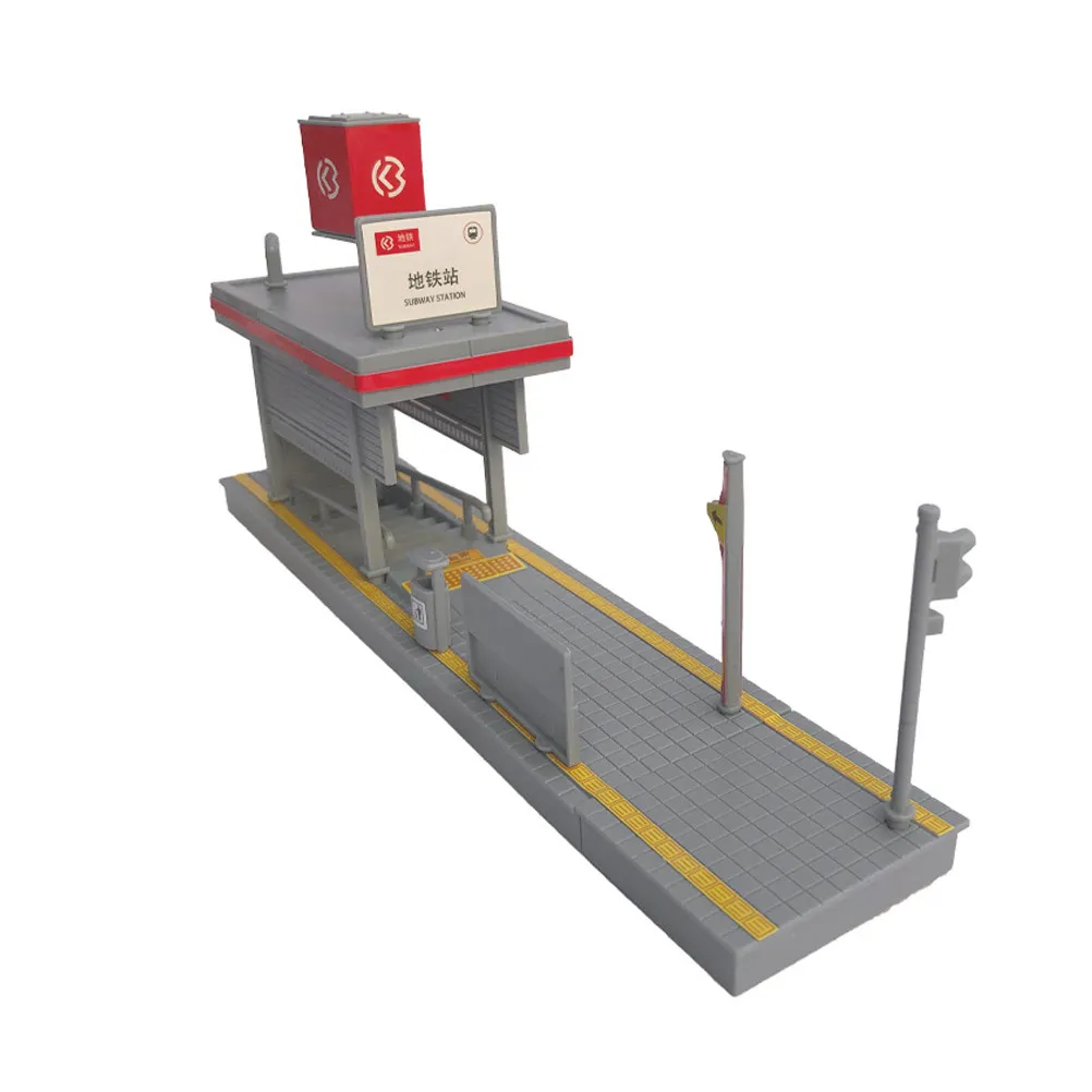 Plastic Subway Station Exit Simulation Subway Platform Scene Accessory for Kids Pretend Play Railway Scenery DIY Interactive