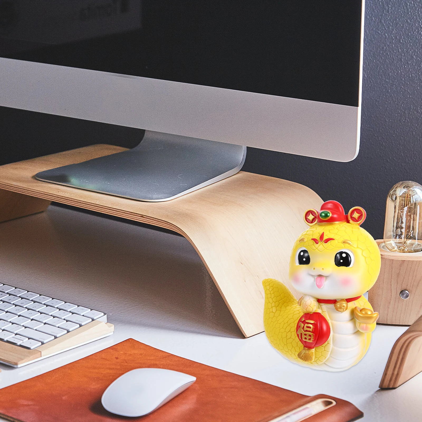 

Resin Snake Figurine Coin Bank Home Decor 2025 New Year Feng Shui Zodiac Crafts Savings Box Cartoon Piggy Bank Durability Wealth