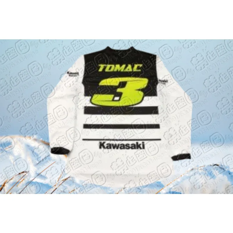 

Мужская футболка Kawasaki Motorcycle Racing Team с длинным рукавом, весенне-осенняя мужская футболка 2025 года, новый спортивный дышащий мужской топ