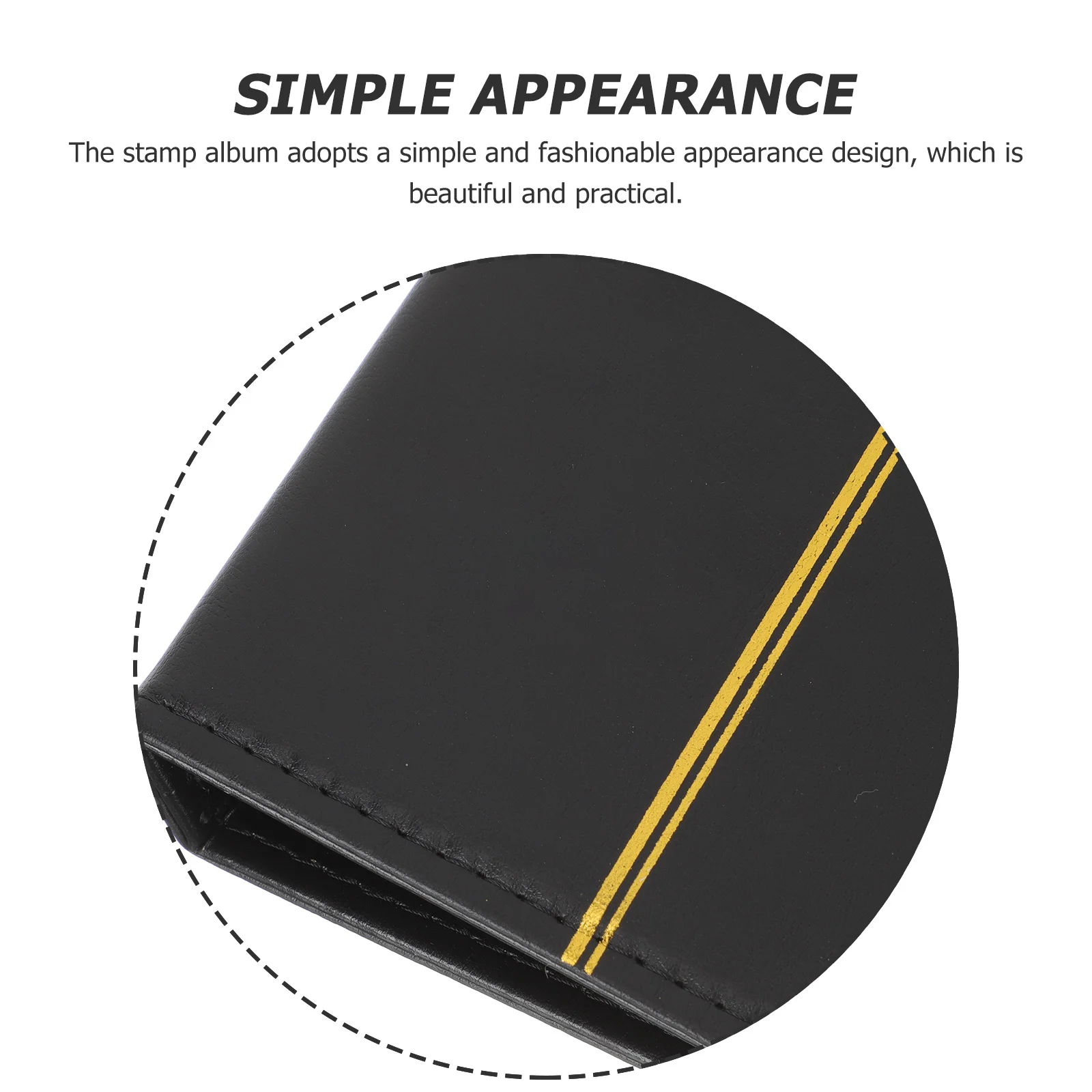 PU Stamp Collecting Album A5 Black Binder Coin Collection Book Postcard Holder Lightweight Reusable Premium Material