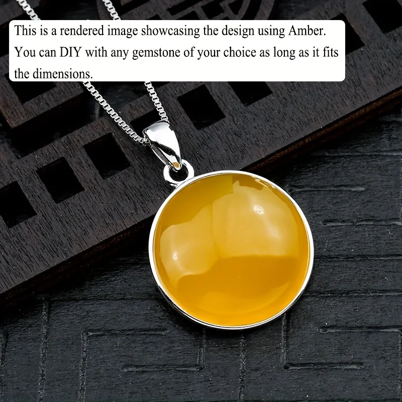 قلادة أحجار كريمة من الفضة الإسترليني الصلبة ، إعداد تمهيد ، إطار إعداد ، نتائج ذاتية الصنع ، 1: