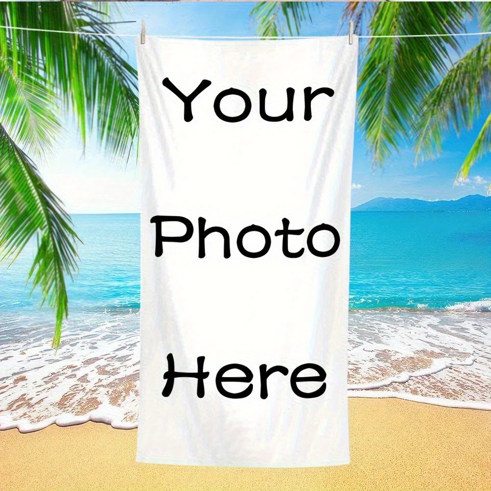 Personalized Beach Towel Custom Photo/Logo Oversized Beach Towel for Bath Pool Sports Camping Summer Party Gift