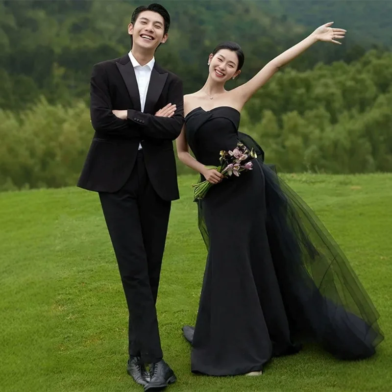 

GIYSILE Customized Light Wedding Dress Bride Advanced Sense Fashion Sexy Fishtail Tube Top Collar Certificate Dress Skirt Woman