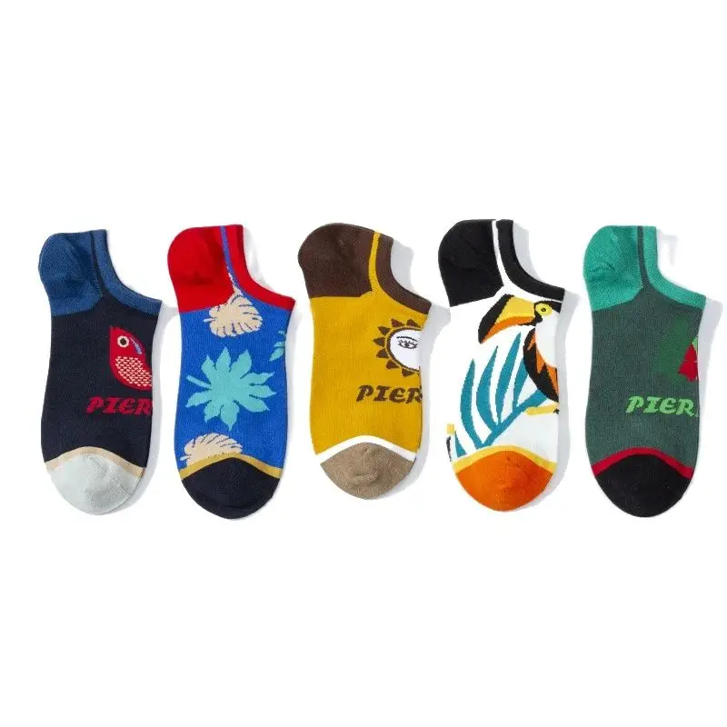 

Men Socks 5Pairs/Lot Fashion Cotton Happy Socks High Quality New Low Cut Ankle Socks Summer