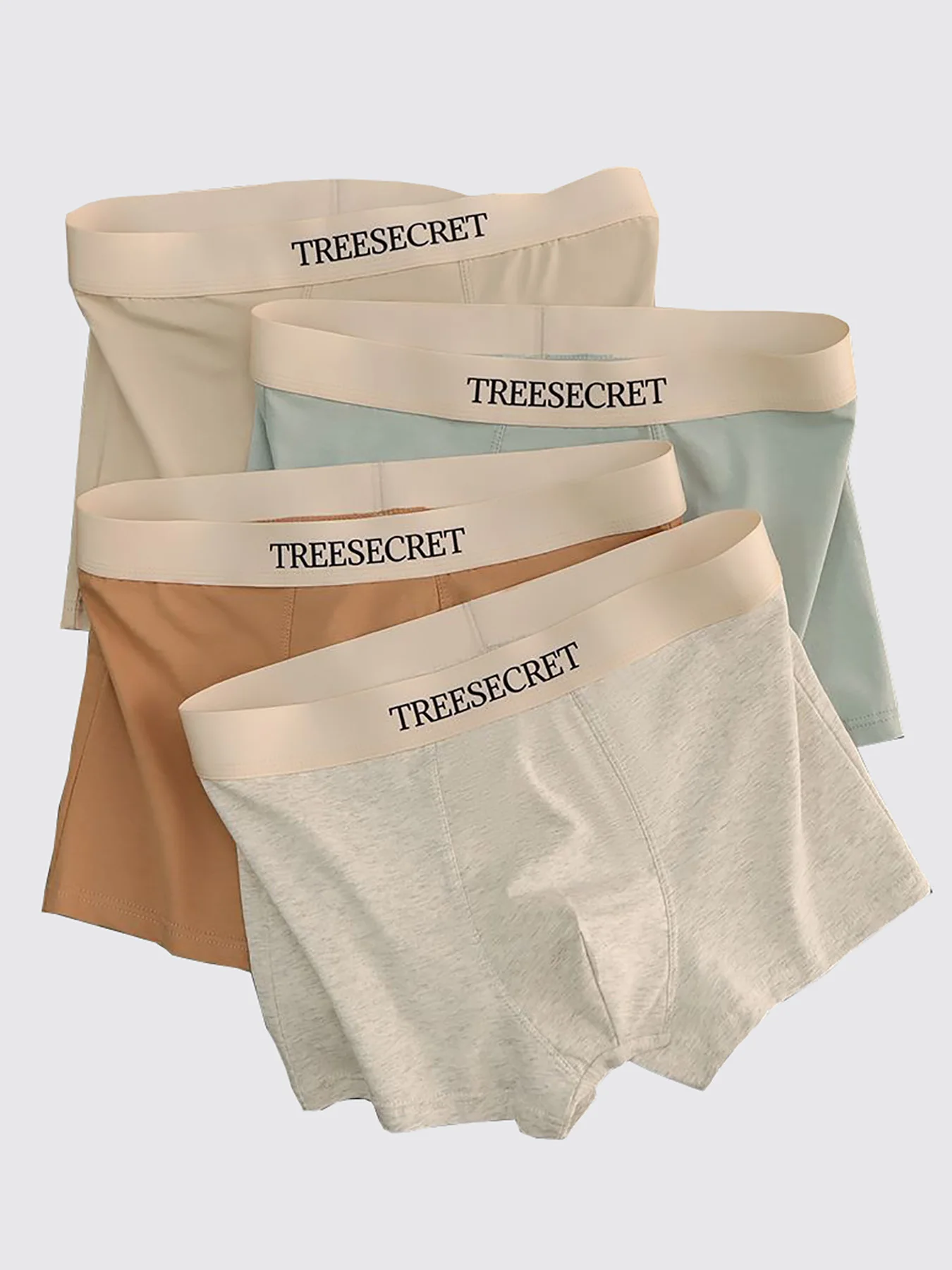 

Комплект из 4 предметов: четырехцветный мужское нижнее белье с поясом с буквами, повседневные, повседневные, удобные и дышащие мужские трусы.