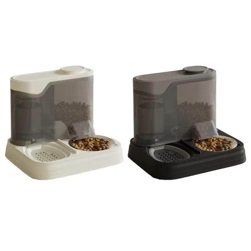 

Automatic Cat Feeder Kitten Food And Water Dispenser Splash-proof 2-in-1 Feeding Dispenser For Travel Multi-pet Households