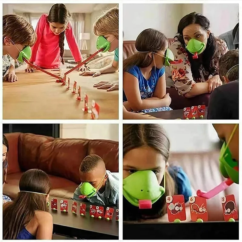 子供向けのボードゲーム #   家族パーティーのおもちゃ; カエルのマスク@舌を動かす` リックカード。ストレス解消面白いデスクトップ00パズルゲームおもちゃ