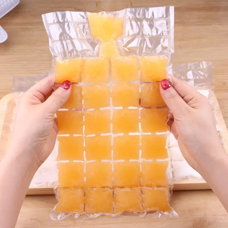 10 Pcs Ice Cube Mold Self-Seal Ice Cube Bags Transparent Disposable Faster Freezing Maker Ice-making Bag Kitchen Gadgets