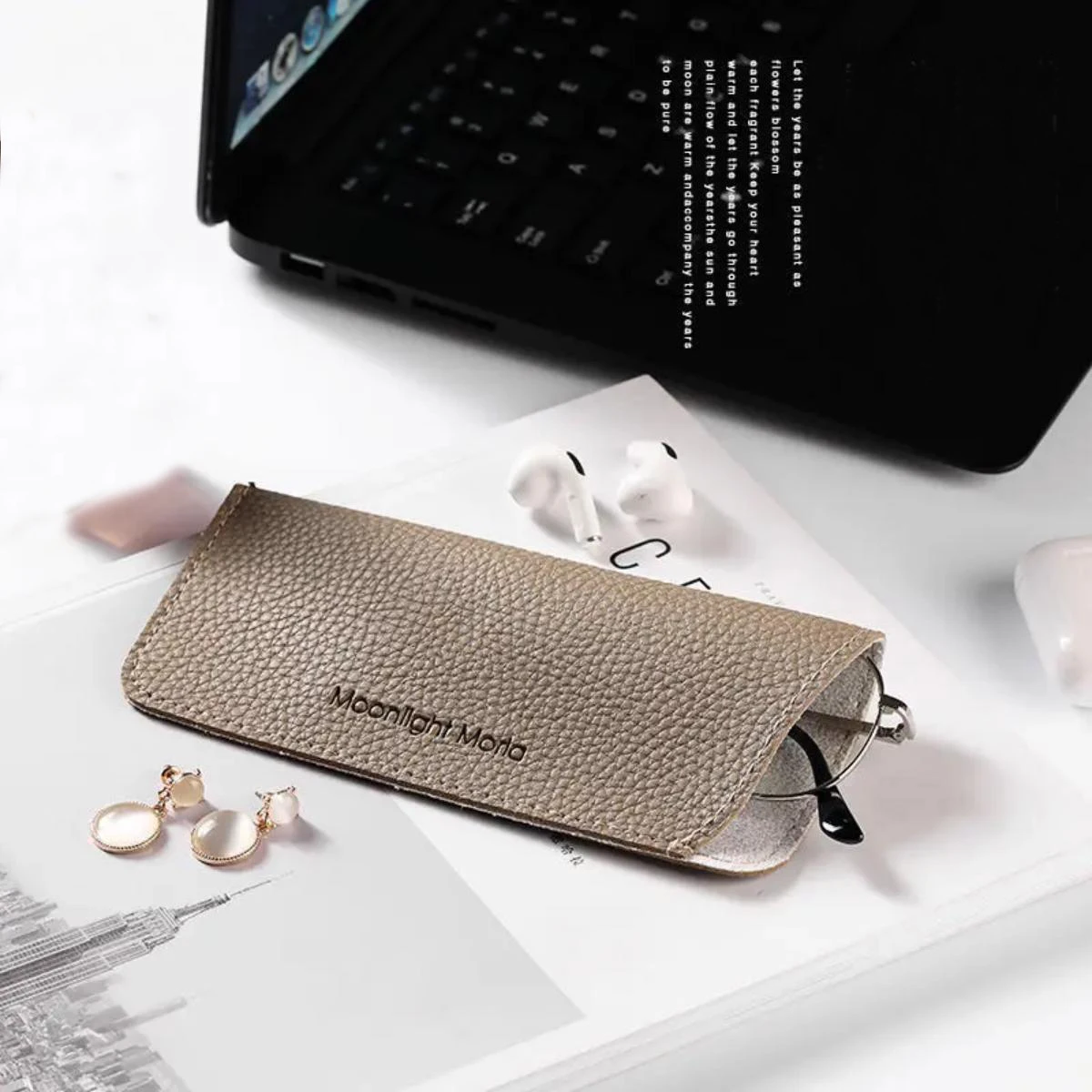 1pc Fashionable PU Leather Sunglasses and Reading Glasses Case Portable Eyeglasses Holder Pouch Cover Eyewear Accessories image 6