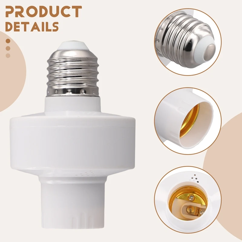 E27 Socket Smart Voice Light Bulbs Adapter  LED Socket E27 Lamp Holder No Networking Required Intelligent Voice Lamp Heads