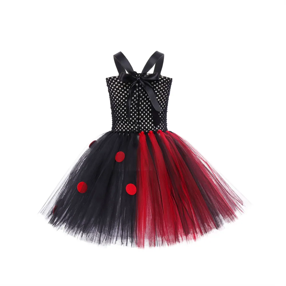 Fato de palhaço preto e vermelho do Dia das Bruxas, Vestido Tutu, Palhaço assustador, Carnaval, Tule, Vestidos de festa infantis, Interpretação, Vestido extravagante para menina