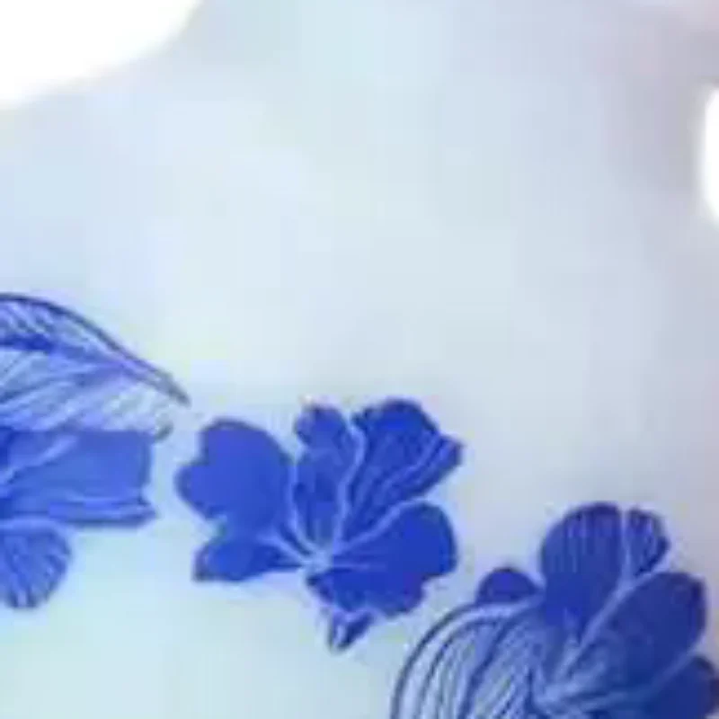 Blue White Floral Print Glass Essential Oil Dropper Bottles With Leak Proof Lids Perfect For Aromatherapy Storing Skincare
