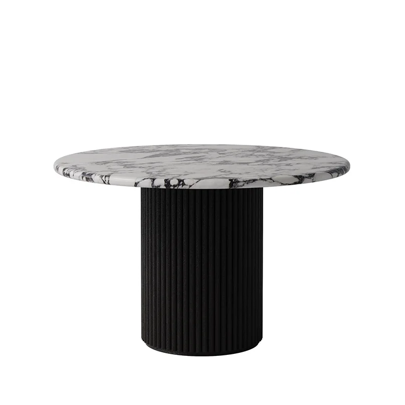 

Nordic solid wood round table household dining table wear-resistant scratch-proof modern simple French retro style designer