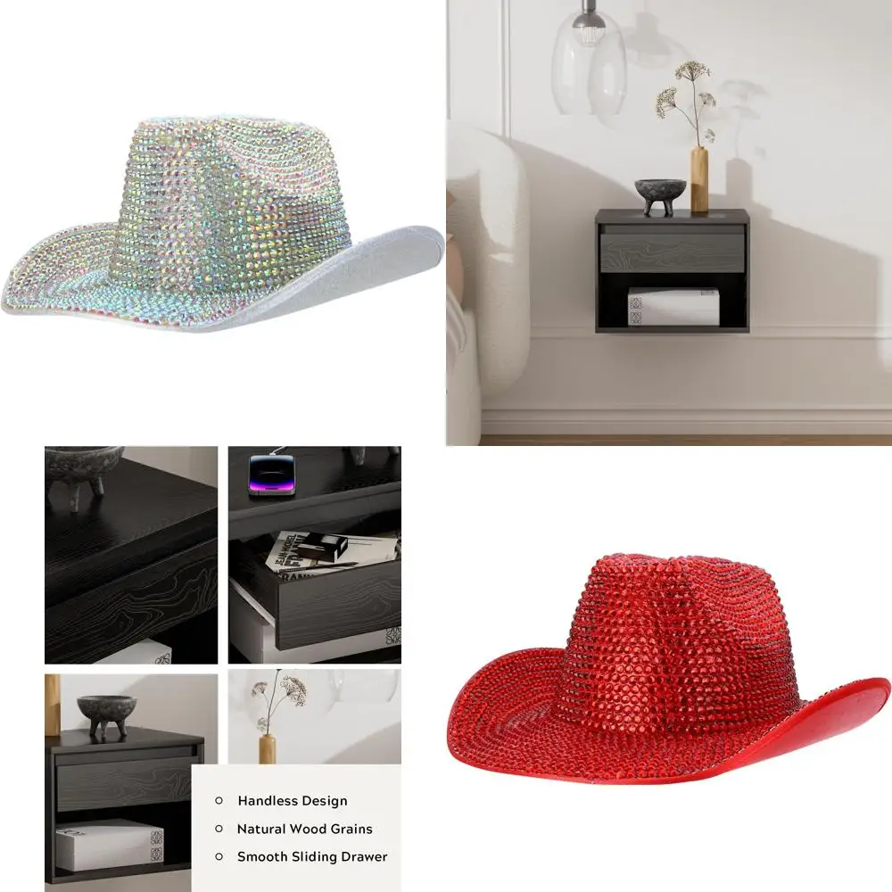 

Western Cowboy Cowgirl Hat with Rhinestone Studded Bling for Trendy Apparel Enthusiasts