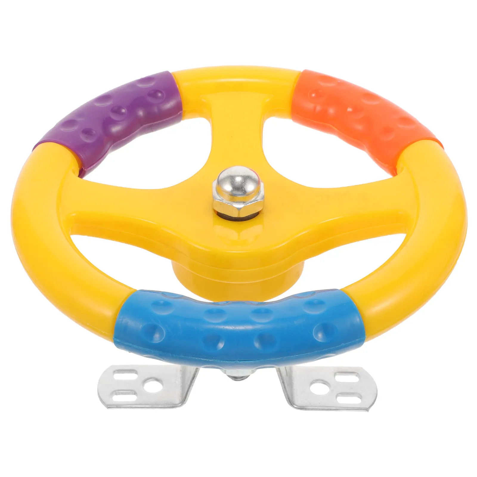 

Kid Swing Steering Wheel Vibrant Color Plastic Metal Handle Easy Mount Interactive Playground Accessory Educational Children's