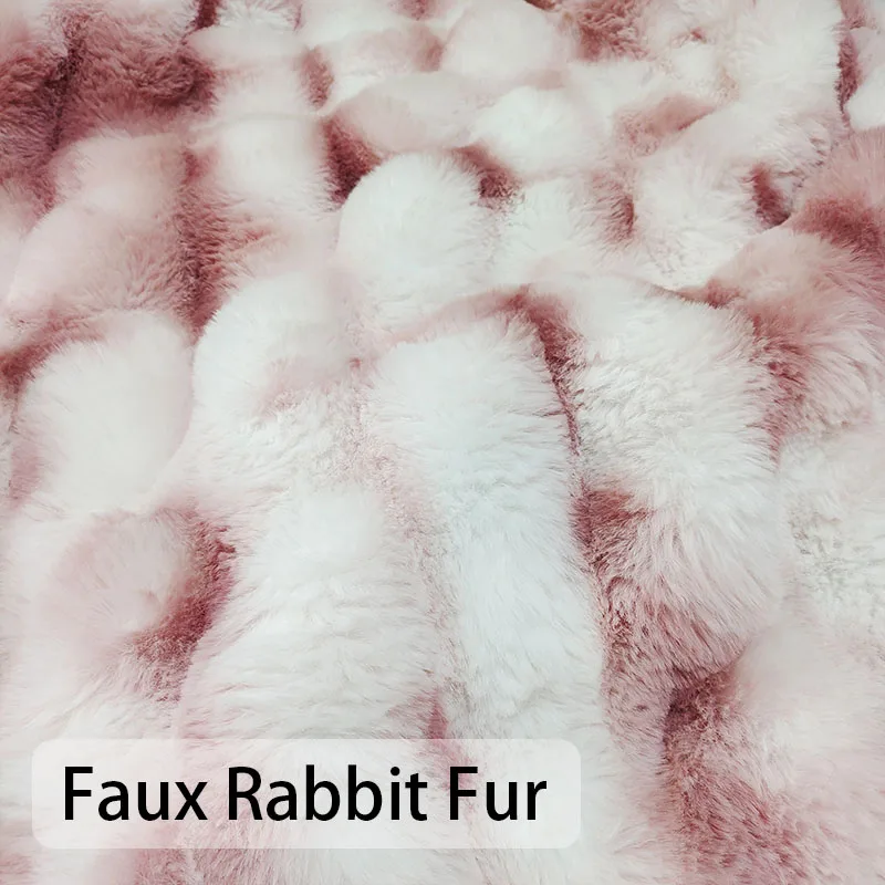 Gradient Faux Fur Carpet Fluffy Imitation Rabbit Fur Soft Child Mat Cute Rug Bedroom Bedside Decoration Floor Mat Anti-slip