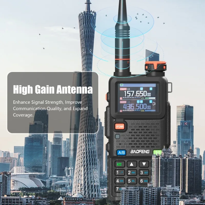 Baofeng UV-5RH pro GPS Dual-Band 10W Walkie Talkie Long Range Bluetooth Phone Programming Long-Lasting Battery Two Way Ham Radio