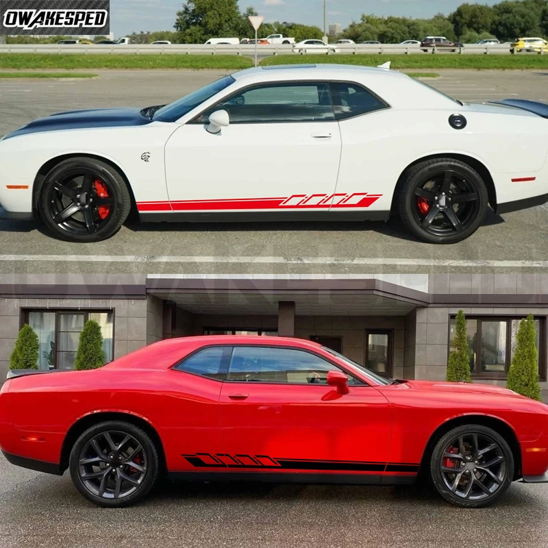 

Наклейка на автомобиль, длинная полосатая наклейка, наклейка на боковые пороги, наклейка на дверь, аксессуары для декора автомобиля для Dodge Challenger, Avenger, Caliber