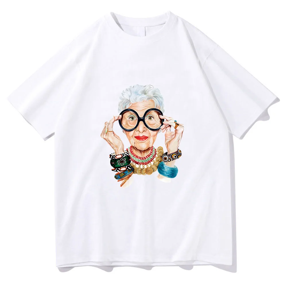 IrisApfel Tshirts High Quality Women/men Funko Pop T-shirts 100% Cotton O-neck Short Sleeve Tee-shirt Spring/Summer Casual Tees