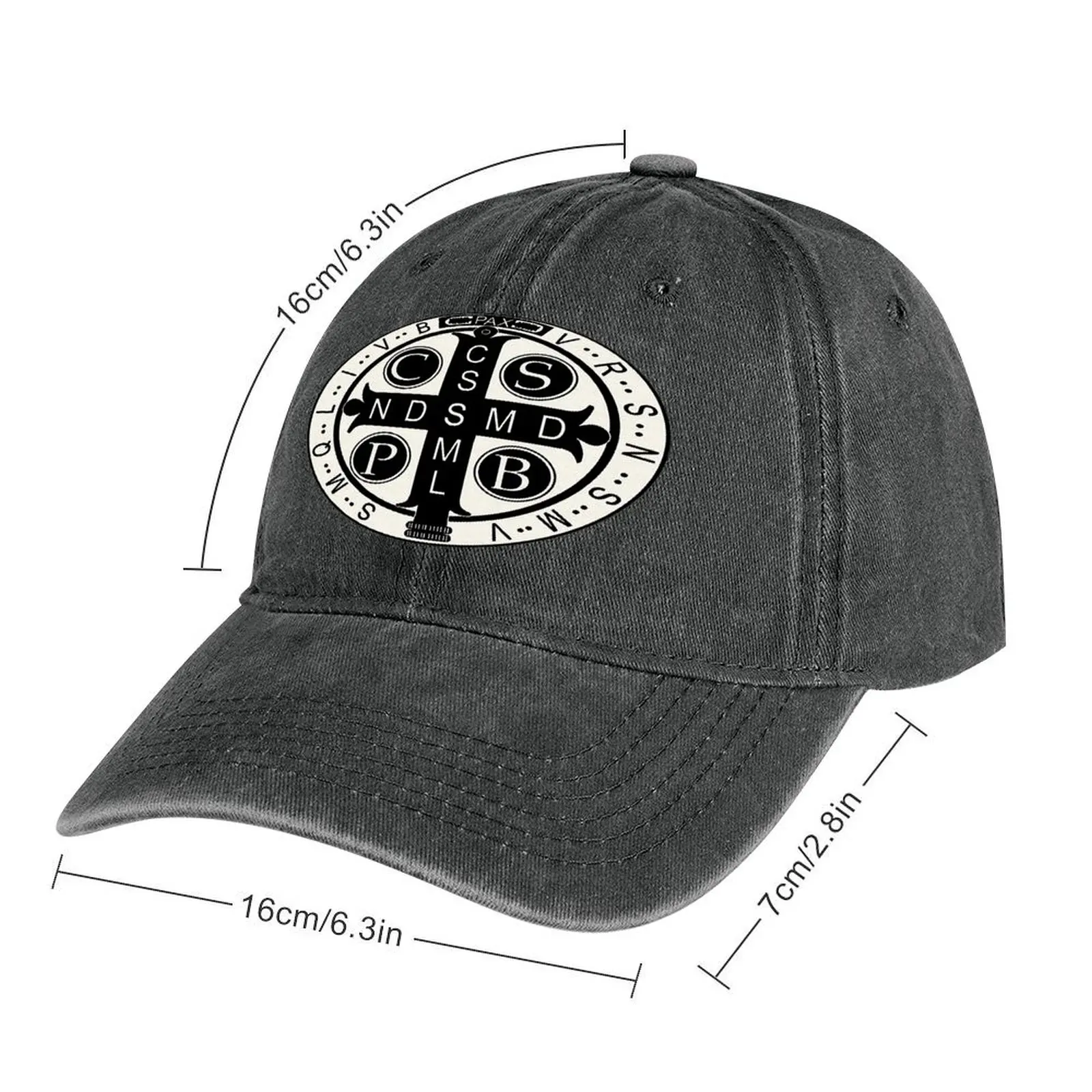 Saint Benedict Medal Print Retro Baseball Caps Trendy Birthday Gift Casual Hats Fashion High Quality Unisex Outdoor Sport Hats