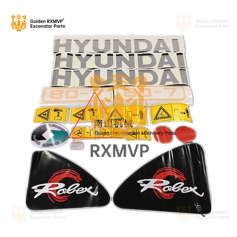 For Hyundai R55/60/80/225LC/215LC/375-7Stickers for entire car body Car Logo Excavator Parts