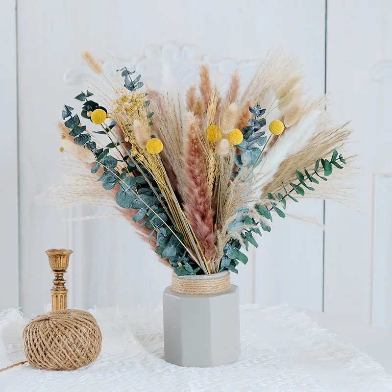 Dried Flowers Pampas Grass Flores Artificial Flowers Fake Wedding Decoration Fleurs Artificielles Naturelle Christmas Home Decor