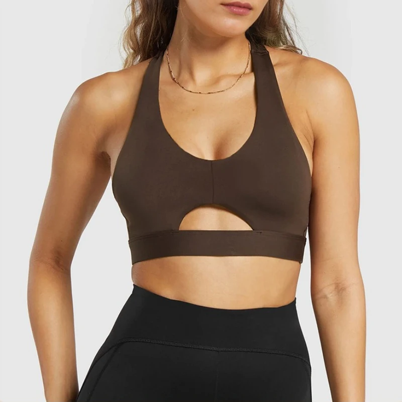 

Solid Color Women sport Bra Cross back Fitness high strength Tight Top Comprehensive Training Gym Yoga Underwear With Chest Pad