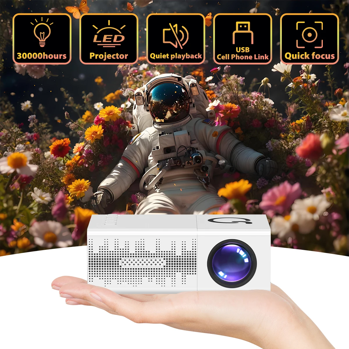 

Видеопроектор, проектор для фильмов, портативный LCD-проектор с интерфейсом HDMI для домашнего, офисного и уличного использования, подарок на день рождения
