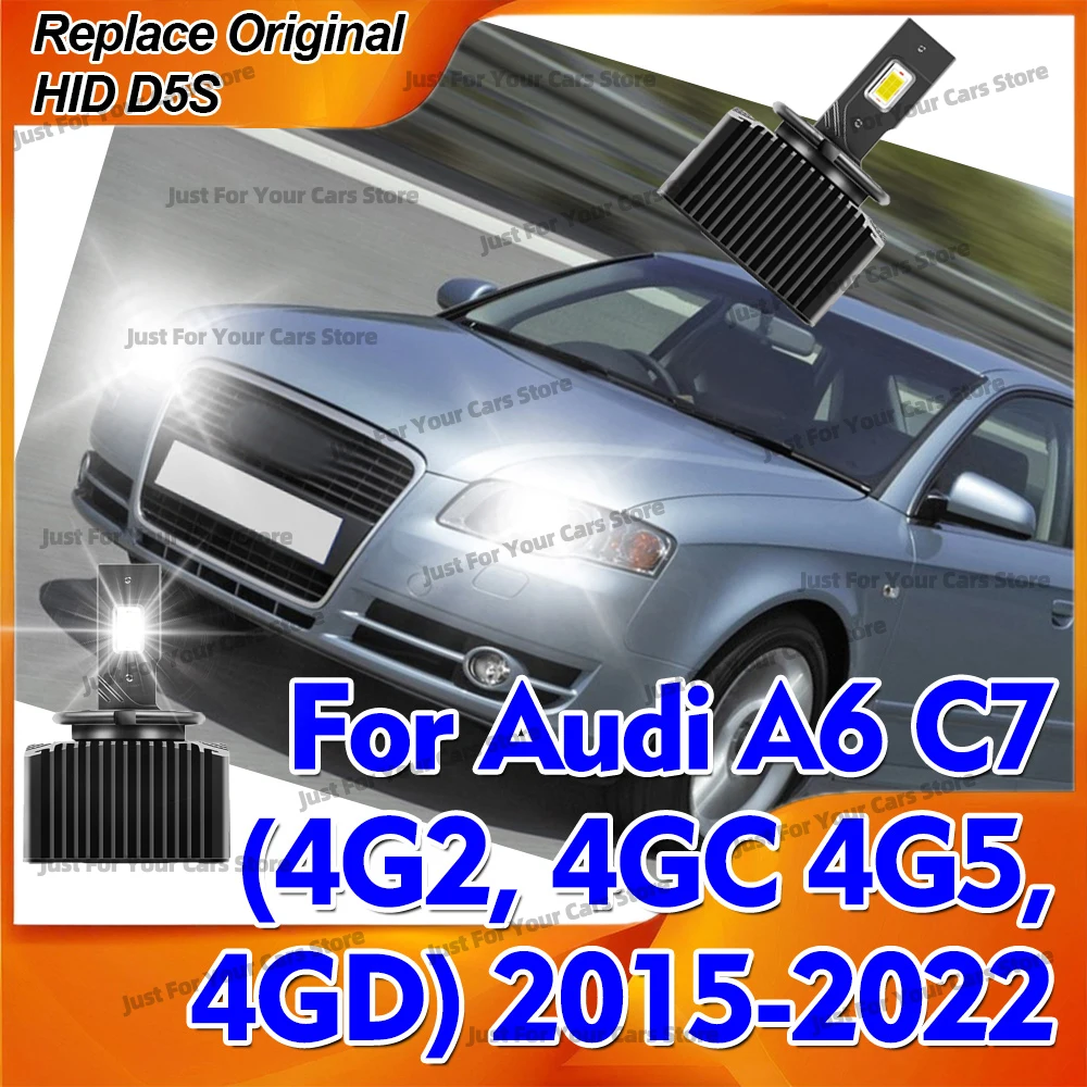 2x Headlights D5S HID To LED Lamp 6000K Bulbs 30000LM For Audi A6 C7 (4G2, 4GC 4G5, 4GD) 2015 2016 2017 2018 2019 2020 2021 2022
