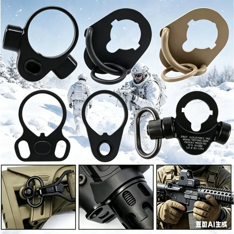 

Heavy Duty QD Release Sling Connector Rotate Fitting Metal Dual Single Strap Buckle for Outdoor Model Accessory