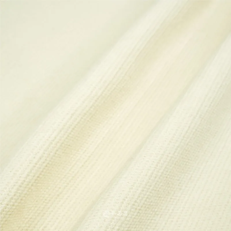 Soft and skin-friendly cream-colored twill woven fur designer coat with a small style fabric