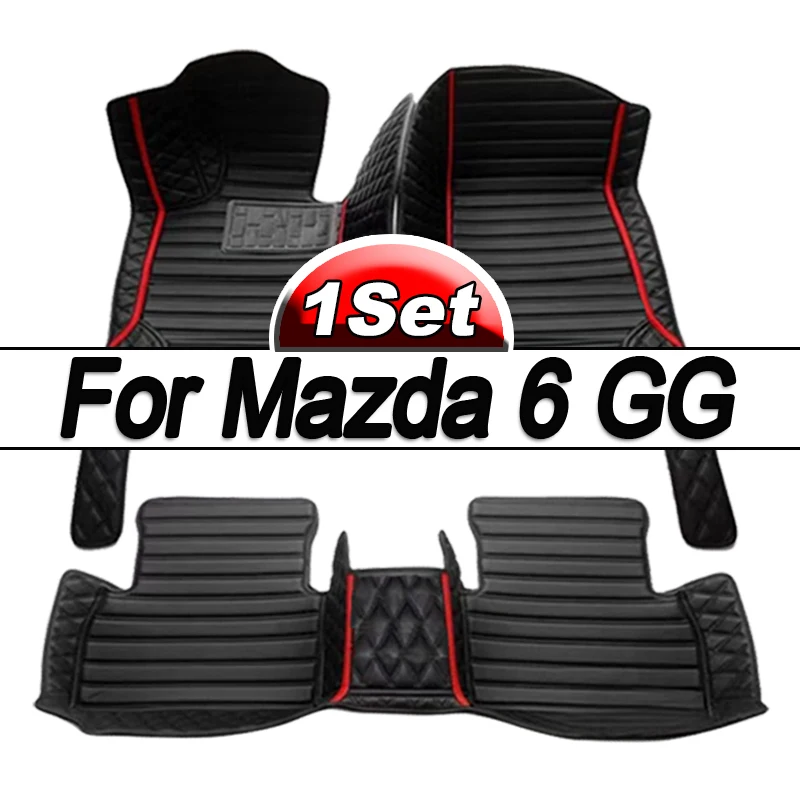 Custom Automotive Car Floor Mats For Mazda 6 GG 2003 2004 2005 2006 2007 Auto Luxury Leather Men Women Car Mats Full Coverage