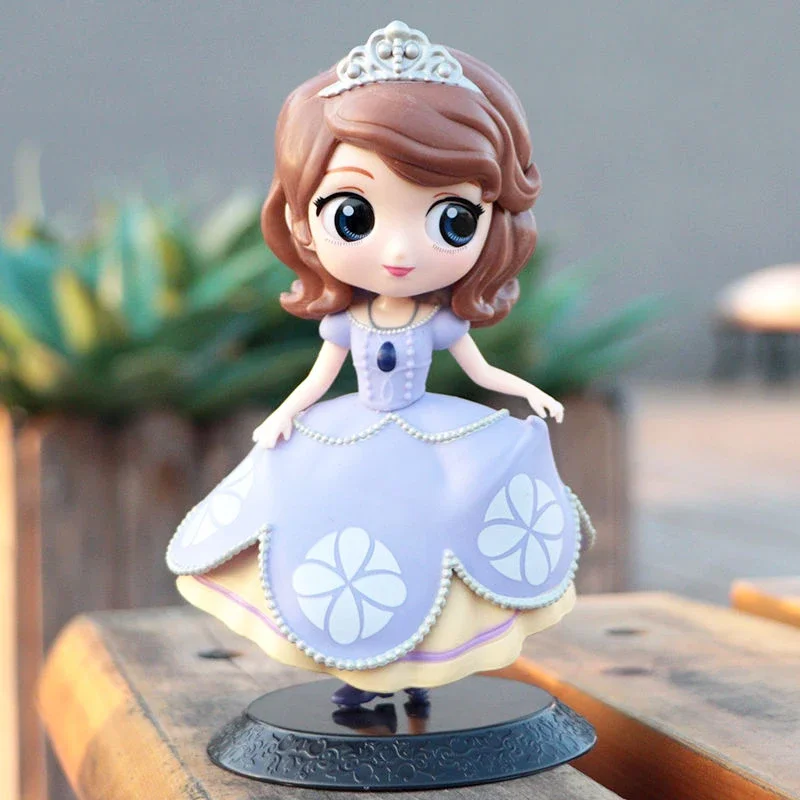 10cm Anime Disney Princess Sofia Figure Toys Cartoon Q Version Sofia Model Doll Cake Baking Decoration Children's Birtjday Gifts