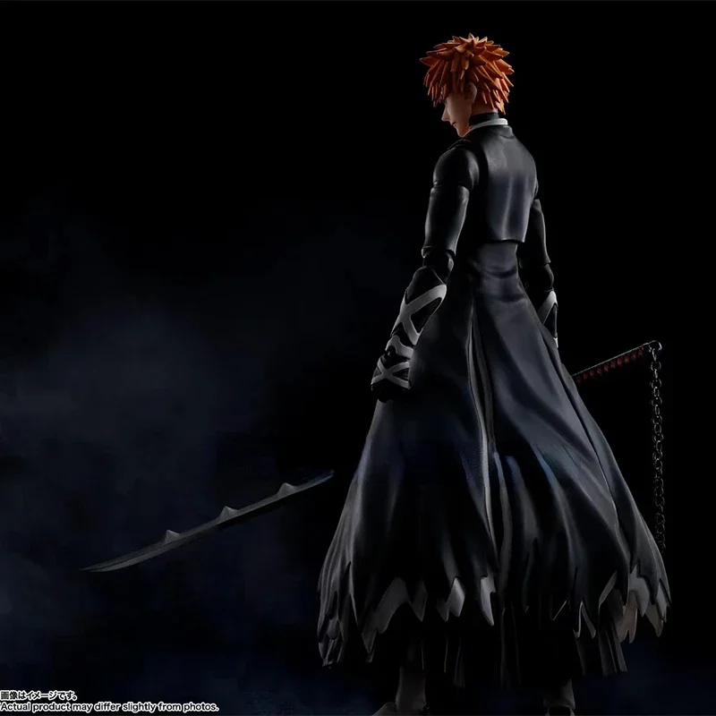 In Stock BANDAI Original S.H.Figuarts SHF Death God Kurosaki Ichigo Tensu Zangetsu Anime Action Figure Model Toy Collection Gift