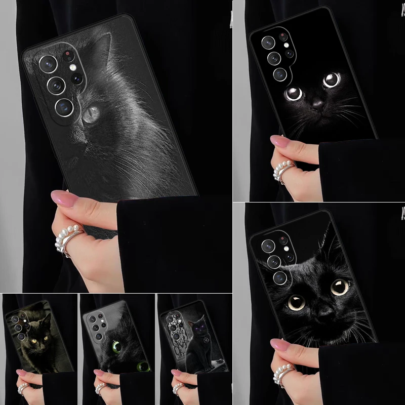 حافظة لهاتف سامسونج جالاكسي S25 S24FE S23 S22 S21FE S20 S10 Plus Ultra Note20 10Pro غطاء أسود ناعم #1