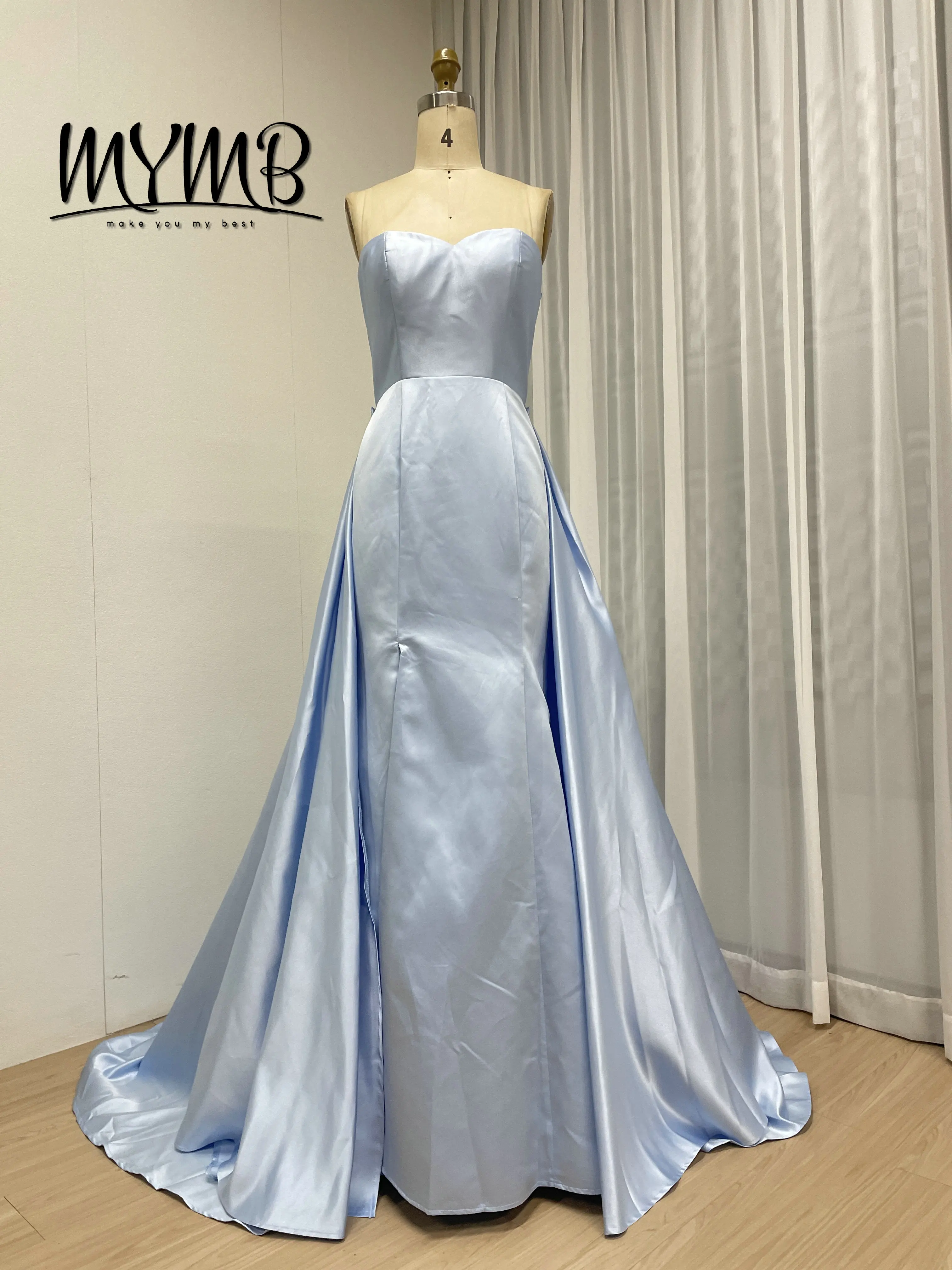 MYMB Zomer Vrouwen Jurk Ruche uit de Schouder Lange Mode Casual Satijnen Jurk Elegante Partij Formele Prom Avondjurk MY30162