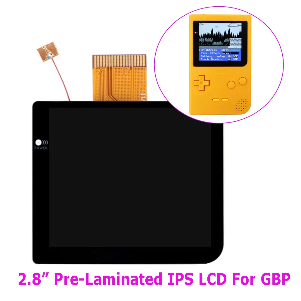 

2.8" Pre-Laminated IPS LCD For GBP Screen Kit Backlight for Gameboy Pocket GBP Console