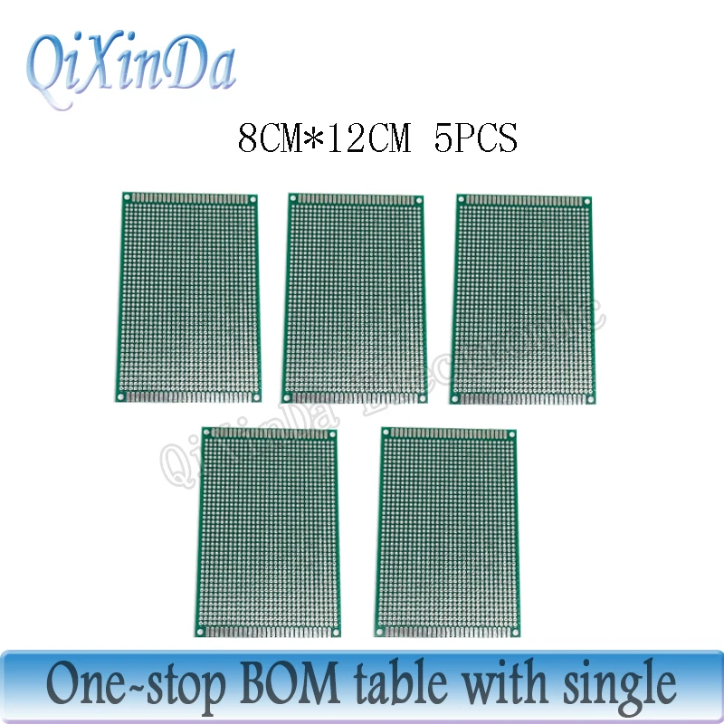 5PCS 8x12cm Double Side Prototype PCB Universal Printed Circuit Board Protoboard For Arduino