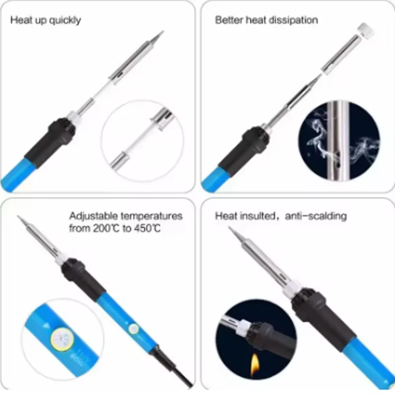 New Adjustable Temperature Electric Soldering Iron 60W Multifunctional Welding Solder Rework Station Heat Repair Tools