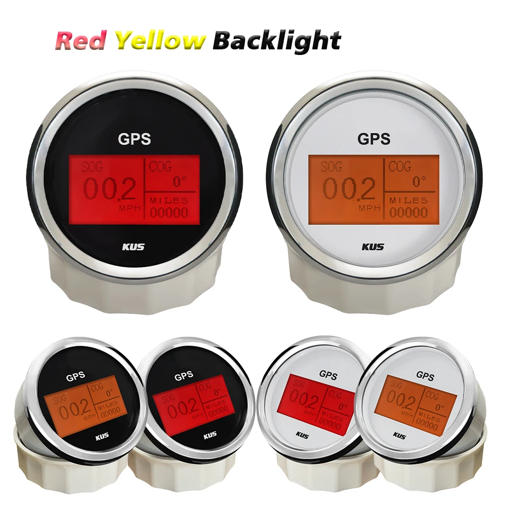 

KUS 85mm Waterproof Digital GPS Speedometer Odometer Gauge With Backlight for Car Vessel Boat 12V 24V