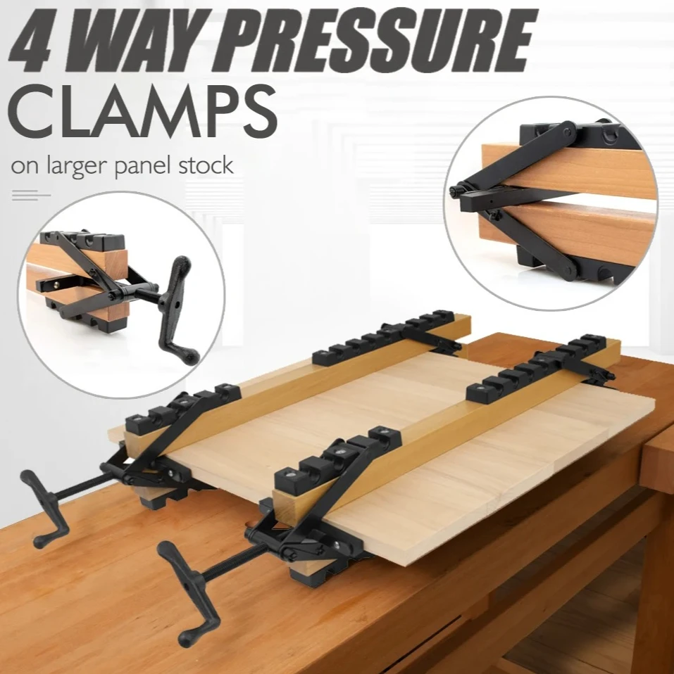 مجموعة مشابك ضغط بأربعة اتجاهات، أداة ربط وتحديد موضع لوحة عرض قابلة للتعديل لأعمال النجارة، مجموعة صنع الخزانات #4