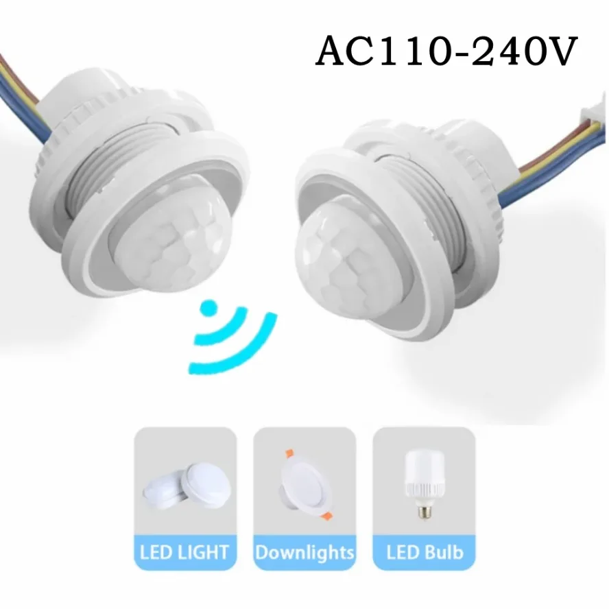 PIR Sensor Light Switch Detector Smart Switch LED 110V 220V PIR Infrared Motion Sensor Switch Auto on Off with Adjustment