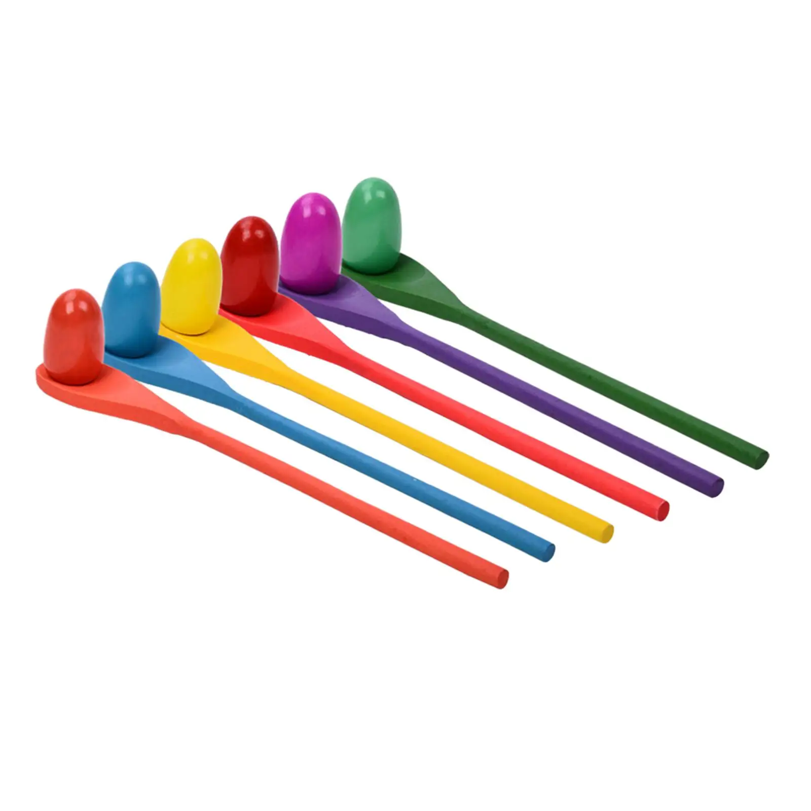 6 Pieces Egg Spoon Race Game Hand Eye Coordination Preschool Learning Toy Educational Toy for Party Yard Lawn Outdoor Kids