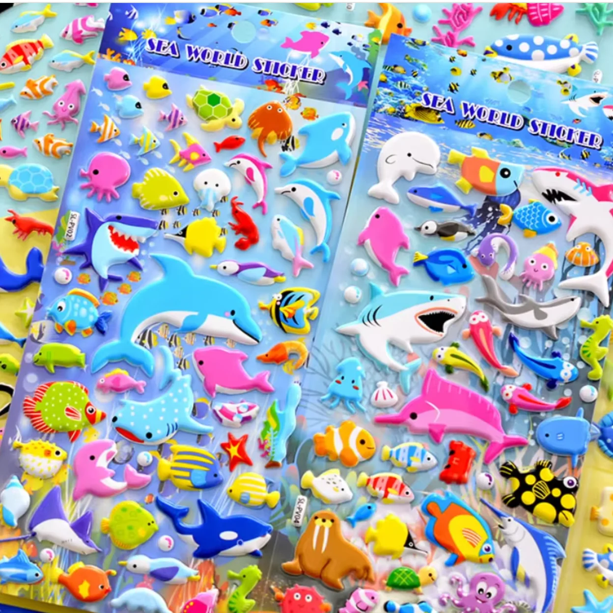

3 pcs/6 pcs Random Sea World Animals 3D Puffy Decorative Stickers Diary Sticker DIY Scrapbooking Stationery Cute Stickers