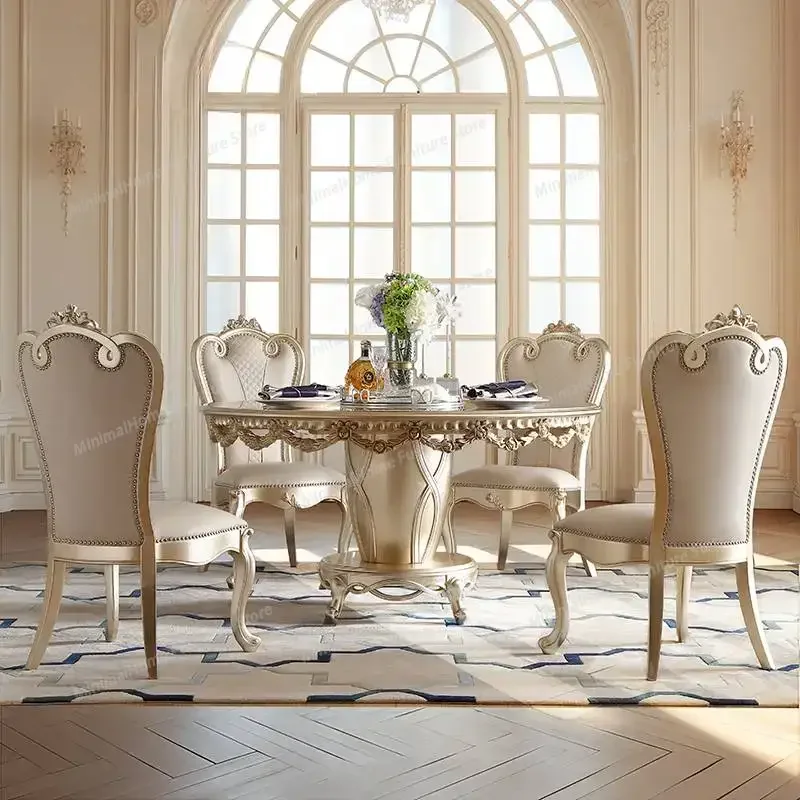 Non Slip Modern Dining Table Luxury Unique Round Design Kitchen Mobile Dining Table Set Living Room Tavolo Da Pranzo Furniture