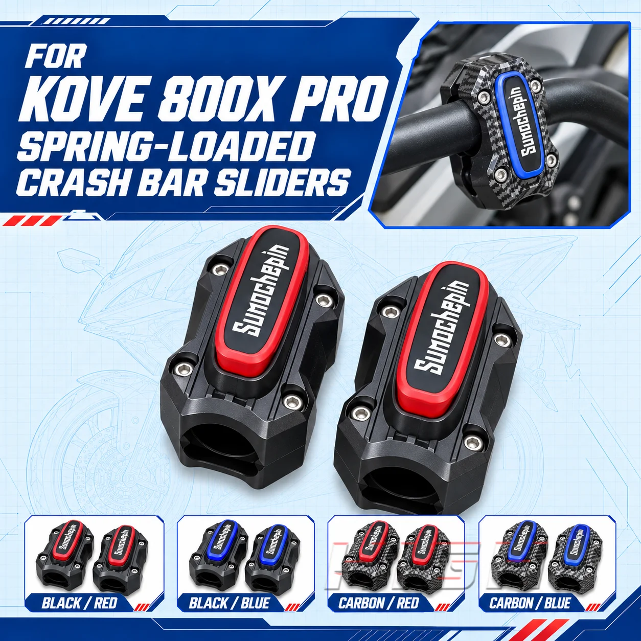 FIT FOR KOVE 800X PRO PRO 800X Modified Crash Protection Ball Anti-fall Slider Protector