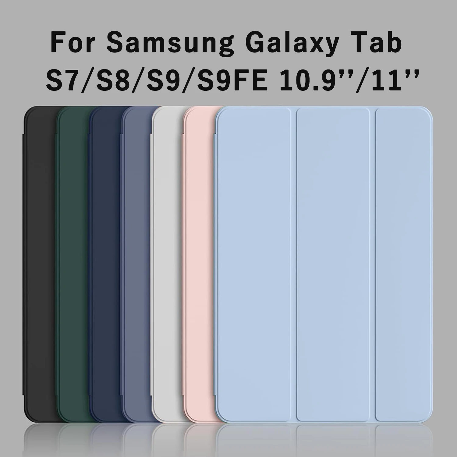 

Для Samsung Galaxy Tab S7 S8 S9 FE 2023 10,9 дюйма 11 дюймов SM-X710/X510 тройной флип-чехол с магнитной подставкой из искусственной кожи, защитный чехол