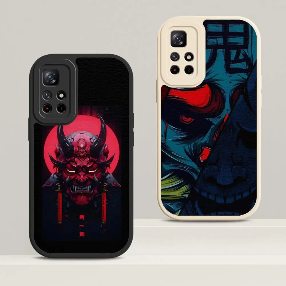 Japan Ghost Face Samurai MAISTO Phone Case Lambskin Case For Xiaomi Redmi 8 11 12 T Pro 10 11 12 Poco 11i 12X Ultra